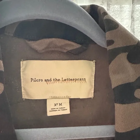 Pilcro and the Letterpress Camouflage Jean Jacket with Red Floral Design - Picture 3 of 5